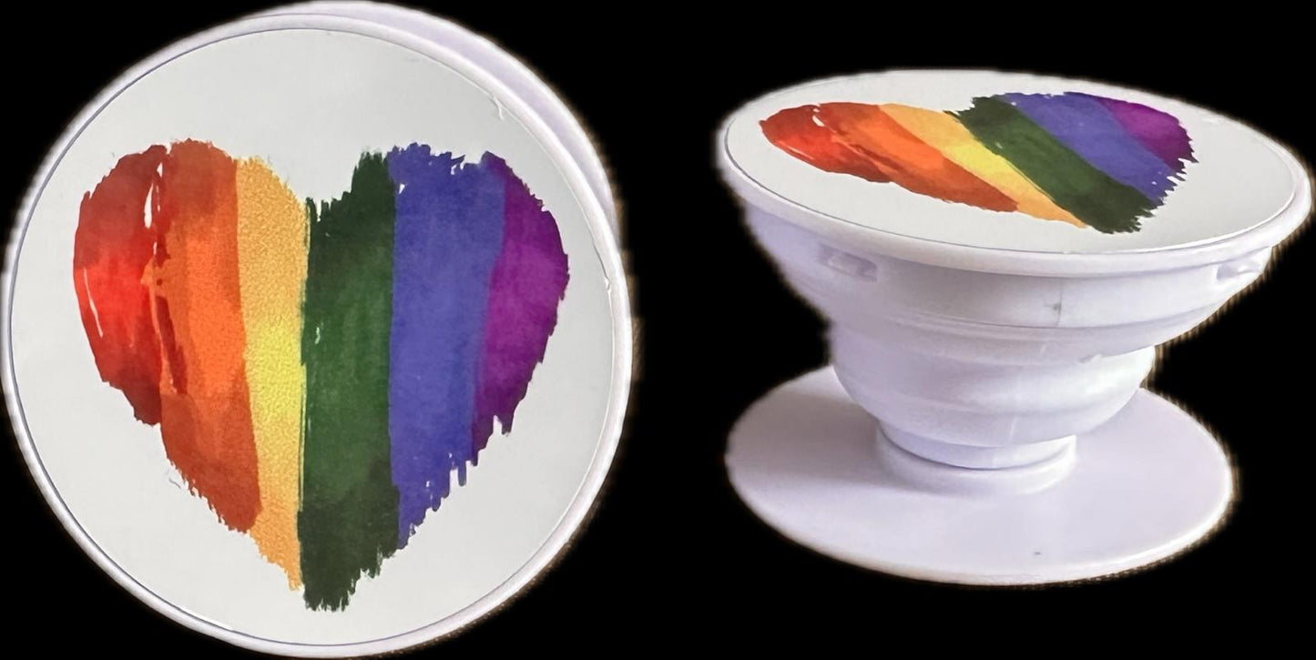 Rainbow Heart Phone Grip